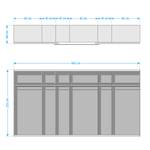 Schwebetürenschrank SKØP  pure reflect+ Graphit - 405 x 222 cm - 3 Türen