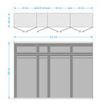 Armoire SKØP glass alu Verre mat blanc - 315 x 236 cm - Basic