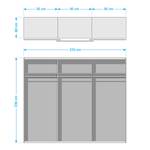 Armoire SKØP pure gloss Blanc brillant / Graphite - 270 x 236 cm - 3 portes