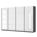 Schwebetürenschrank SKØP pure gloss Hochglanz Weiß / Graphit - 360 x 236 cm - 4 Türen