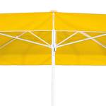 Parasol Mallorca geweven stof/aluminium - wit/geel