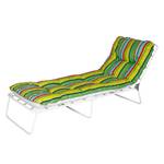 Chaise longue Wörthersee Tissu mélangé / Acier - Blanc / Multicolore