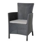 Table et chaises Napoli (13 éléments) Polypropylène / Tissu - Graphite / Gris clair