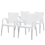 Chaises de jardin Maui (lot de 4) Aluminium / Polypropylène - Blanc