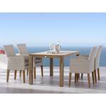 Table et chaises Alicante (5 éléments) Teck massif / Matière plastique - Marron / Beige