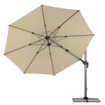 Parasol Malta geweven stof/aluminium - zilverkleurig/beige