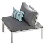 Loungefauteuil Santorin aluminium/geweven stof - wit/grijs