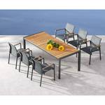 Table de jardin Paros Aluminium / Teck massif - Anthracite - Largeur : 210 cm