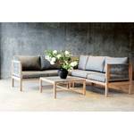 Loungesofa Madagaskar Eukalyptus massiv / Webstoff - Grau / Braun - Armlehne davorstehend links