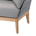 Loungesofa Samos Eukalyptus massiv / Webstoff - Grau / Braun