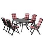 Table et chaises Santiago (13 éléments) Polypropylène / Coton - Noir / Rouge