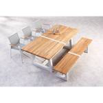 Gartenbank Campione Aluminium / Teak massiv - Weiß