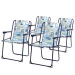 Chaises pliantes Chiemsee II (lot de 4) Acier / Tissu mélangé - Multicolore