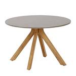 Table d'appoint Lagos Eucalyptus massif / Béton - Gris / Marron - Largeur : 50 cm