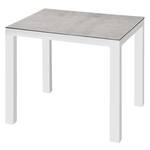 Table de jardin Houston II Aluminium / Céramique - Blanc