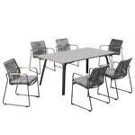 Table et chaises Bormio (7 éléments) Béton / Tissu - Gris