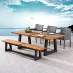 Gartenessgruppe Campione I (5-teilig) Teak massiv / Webstoff - Grau / Braun