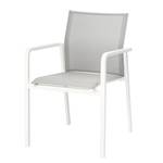 Table et chaises Rhodos (5 éléments) Céramique / Tissu - Blanc / Gris