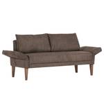 Küchensofa Kempsey (2-Sitzer) Flachgewebe / Buche massiv - Braun