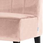 Banquette Esquina (2 places) Velours / Pin massif - Rose vieilli