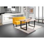 Banquette Esquina (3 places) Velours / Pin massif - Jaune curry