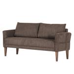 Küchensofa Kempsey (3-Sitzer) Flachgewebe / Buche massiv - Braun