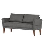 Küchensofa Kempsey (3-Sitzer) Flachgewebe / Buche massiv - Dunkelgrau