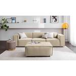 Gestoffeerde hocker KINX rechthoekig Fluweel - Velours Shyla: Beige