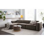 Ecksofa KINX mit Longchair Samt Shyla: Taupe - Breite: 294 cm - Longchair davorstehend links - Keine Funktion