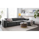 Ecksofa KINX mit Longchair Samt - Samt Shyla: Grau - Breite: 294 cm - Longchair davorstehend rechts - Keine Funktion