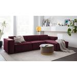 Ecksofa KINX mit Longchair Samt - Samt Shyla: Aubergine - Breite: 294 cm - Longchair davorstehend rechts - Keine Funktion