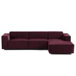 Ecksofa KINX mit Longchair Samt - Samt Shyla: Aubergine - Breite: 294 cm - Longchair davorstehend rechts - Keine Funktion