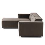 Ecksofa KINX mit Longchair Samt Shyla: Taupe - Breite: 260 cm - Longchair davorstehend links - Keine Funktion