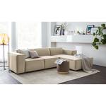 Ecksofa KINX mit Longchair Samt Shyla: Beige - Breite: 260 cm - Longchair davorstehend rechts - Keine Funktion