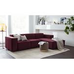 Ecksofa KINX mit Longchair Samt Shyla: Aubergine - Breite: 260 cm - Longchair davorstehend rechts - Keine Funktion