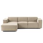 Hoekbank KINX met Longchair Fluweel - Velours Shyla: Beige - Breedte: 260 cm - Longchair vooraanzicht links - Geen functie