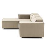 Ecksofa KINX mit Longchair Samt Shyla: Beige - Breite: 260 cm - Longchair davorstehend links - Keine Funktion