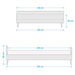 Eenpersoonsbed Soft Line Wit - 90 x 200cm