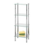 Open kast Yago glas/metaal - chroomkleurig - Hoogte: 104 cm