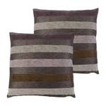 Housses de coussin Griffin Fibres synthétiques - Marron / Rouge Bordeaux - 40 x 40 cm