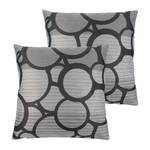 Housses de coussin Conelly Fibres synthétiques - Gris clair / Anthracite - 50 x 50 cm