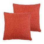 Housses de coussin Dallas Fibres synthétiques - Rouge brique - 40 x 40 cm