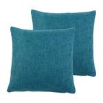 Housses de coussin Dallas Fibres synthétiques - Bleu pétrole - 50 x 50 cm