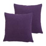 Housses de coussin Milano Fibres synthétiques - Violet foncé - 40 x 40 cm