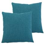 Housses de coussin Milano Fibres synthétiques - Bleu pétrole - 50 x 50 cm