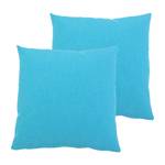 Housses de coussin Milano Fibres synthétiques - Aqua - 50 x 50 cm