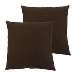 Housses de coussin Milano Fibres synthétiques - Marron foncé - 40 x 40 cm