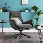 Fauteuil GARBO  avec pied croisé Tissu - Velours Shyla: Vert de gris - Noir