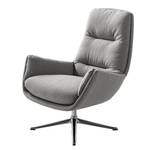 Fauteuil GARBO  avec pied croisé Tissu - Tissu Milan : Gris clair - Chrome brillant