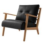 Fauteuil TIMON Echt leer Neka: Zwart